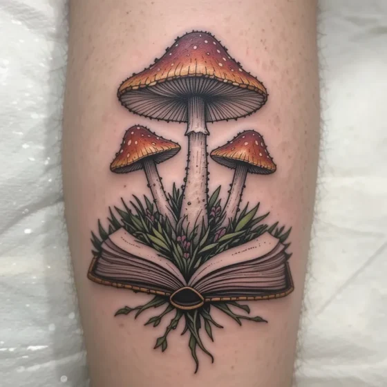 Mushroom Growing From a Book