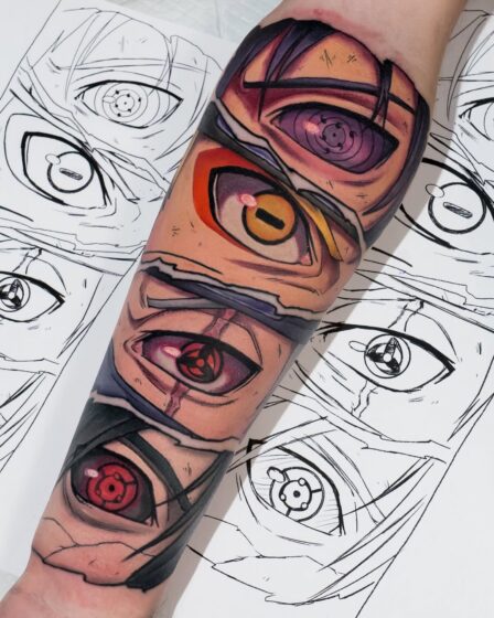 Naruto + Sharingan Gaze Tattoo