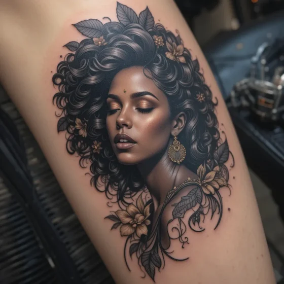 Natural Hair Goddess Tattoo