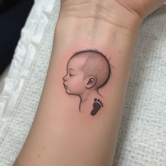 Newborn Profile with Footprint