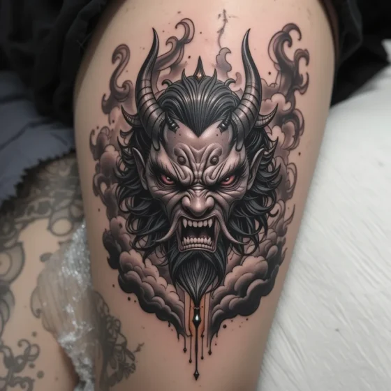Oni Emerging from Smoke