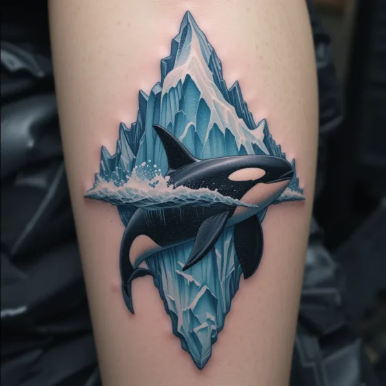 Orca and Iceberg Tattoo