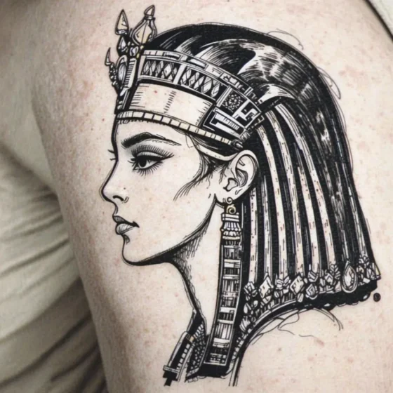 Profile Portrait with Regal Headdress