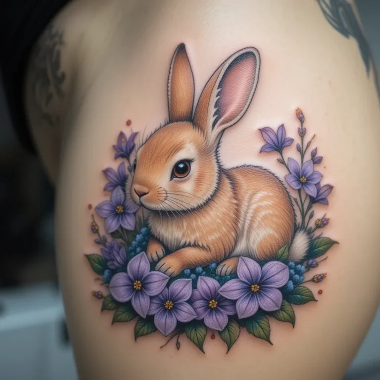 Rabbit with Violets
