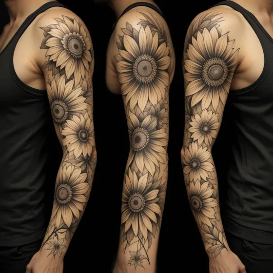 Sepia-Toned Sunflowers
