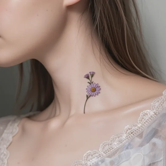 Single Aster on the Collarbone