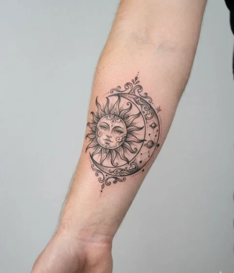 Sun and Moon Tattoo