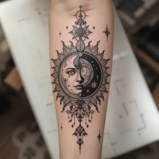 Sun and Moon Tattoo