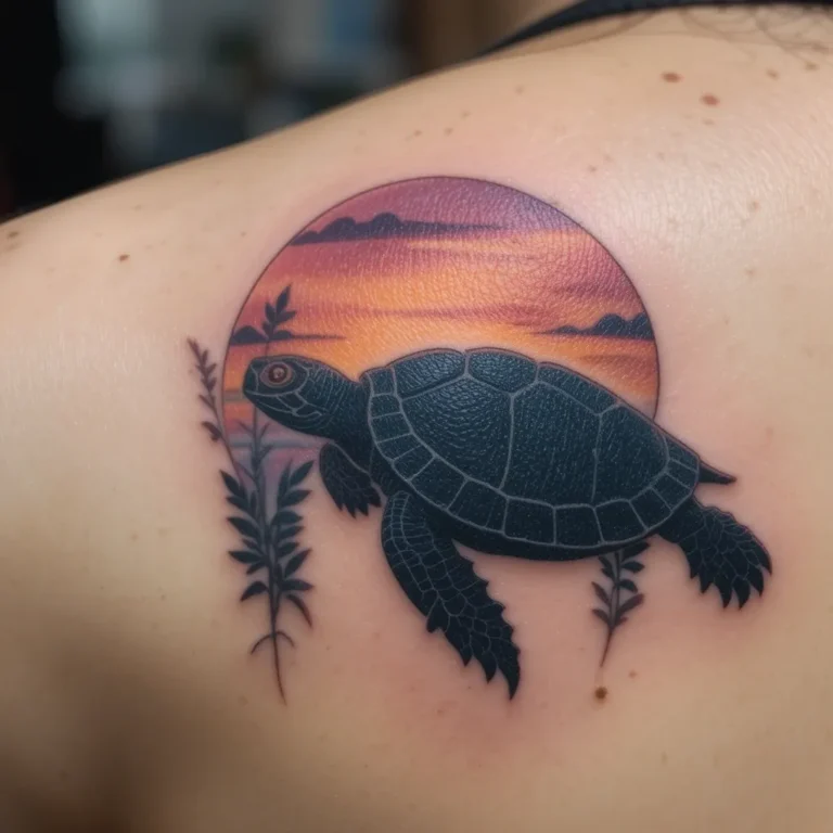 Sunset Silhouette Turtle