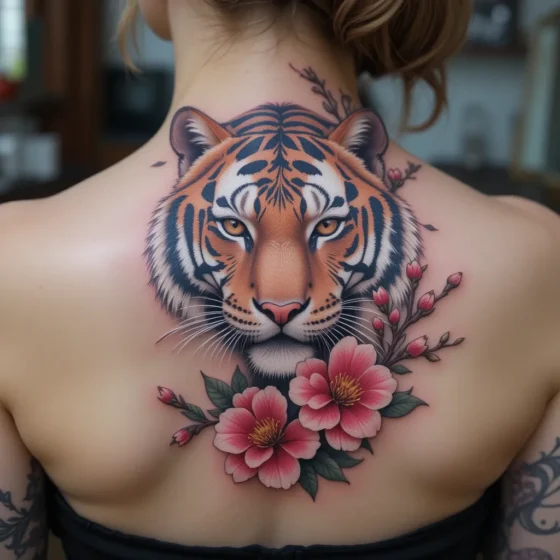 Tiger with Cherry Blossoms