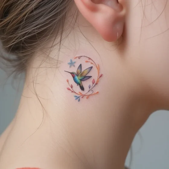 Tiny Hummingbird Behind the Ear