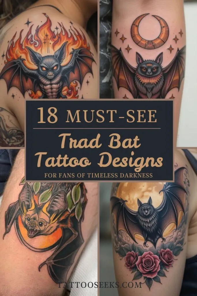 Trad Bat Tattoo Designs
