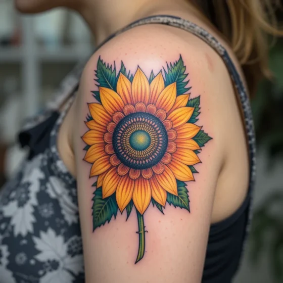 Tropical Sunflower Tattoo