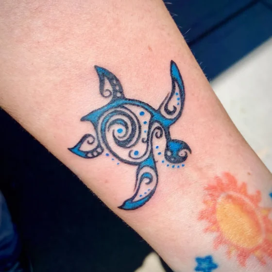 Turtle with Waves and Sun