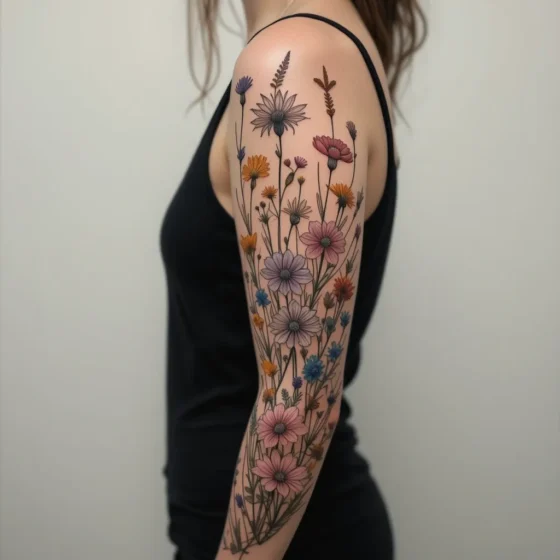 Vintage Wildflower Field