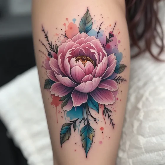 Watercolor Peony Splash