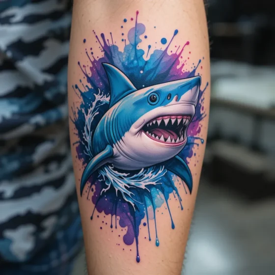 Watercolor Shark Burst