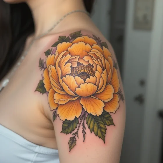 Yellow Peony Flower 