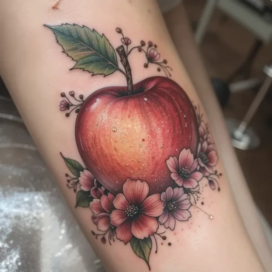 Apple with Floral Details