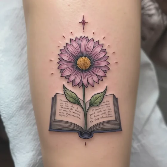 Aster Growing from a Book