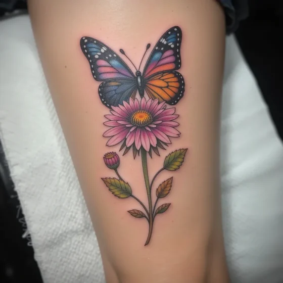 Aster and Butterfly Design