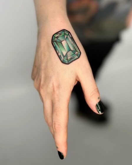 Classic Emerald-Cut Gem Tattoo