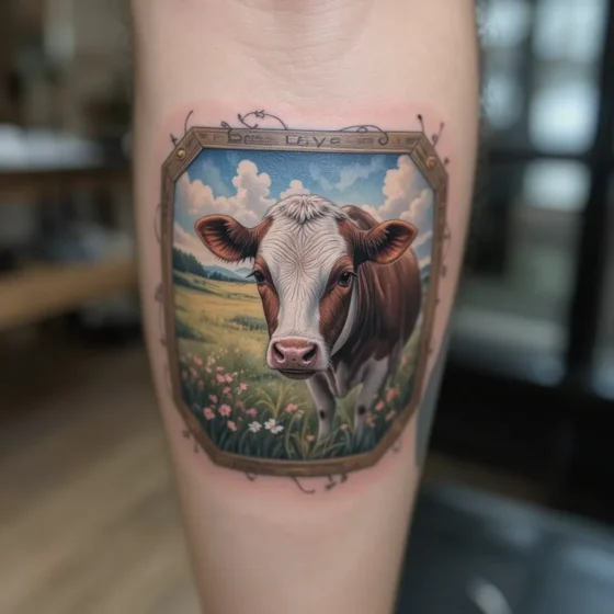 Cow in a Pasture Scene