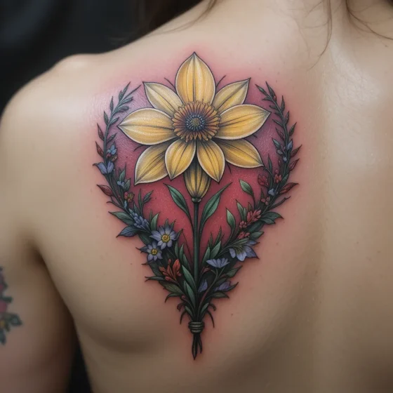 Daffodil Blooming From a Heart