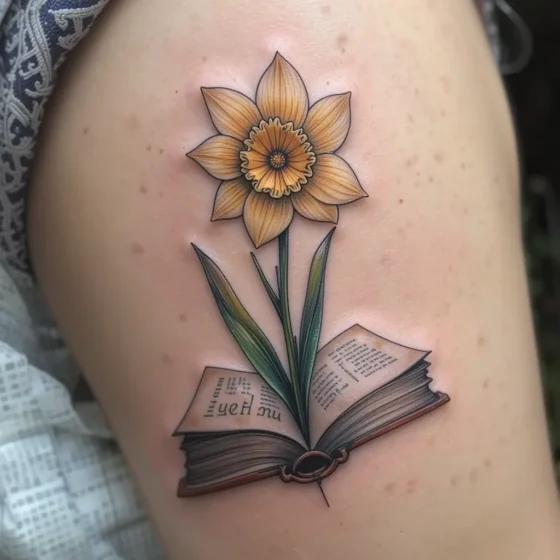 Daffodil Growing From a Book