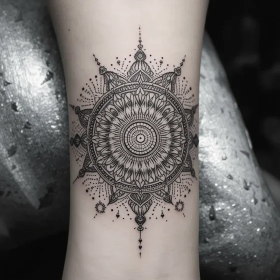 Dotwork Solar Mandala