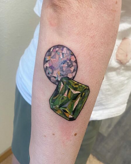 Dual Gemstone Mosaic Tattoo