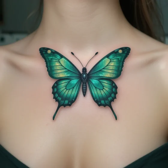Emerald Butterfly Tattoo
