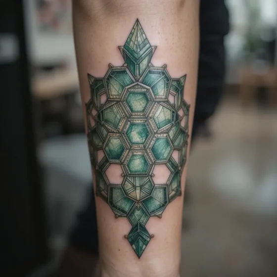 Emerald Honeycomb Tattoo
