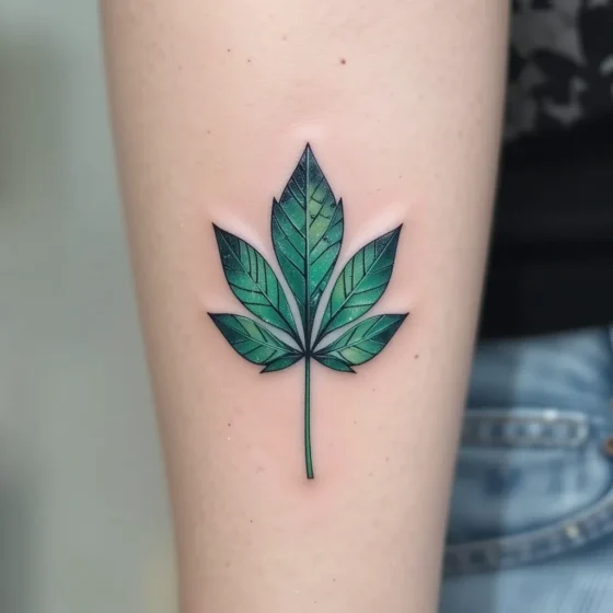 Emerald Leaf Tattoo