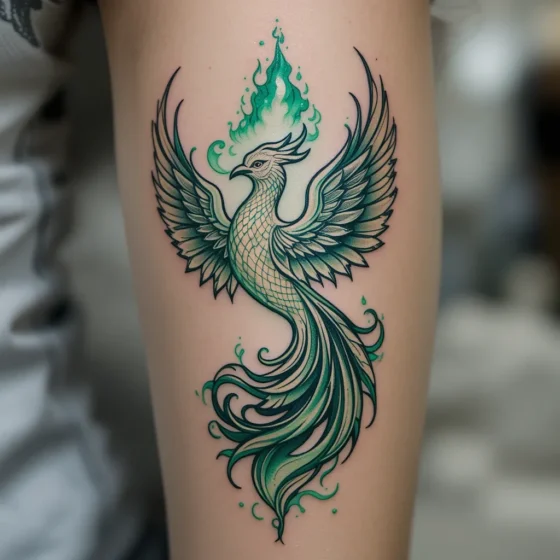 Emerald Phoenix Tattoo