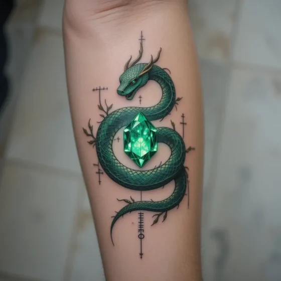Emerald Snake Tattoo