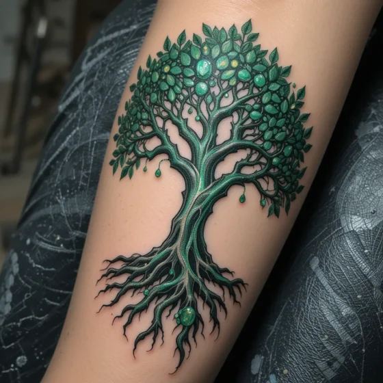 Emerald Tree of Life Tattoo