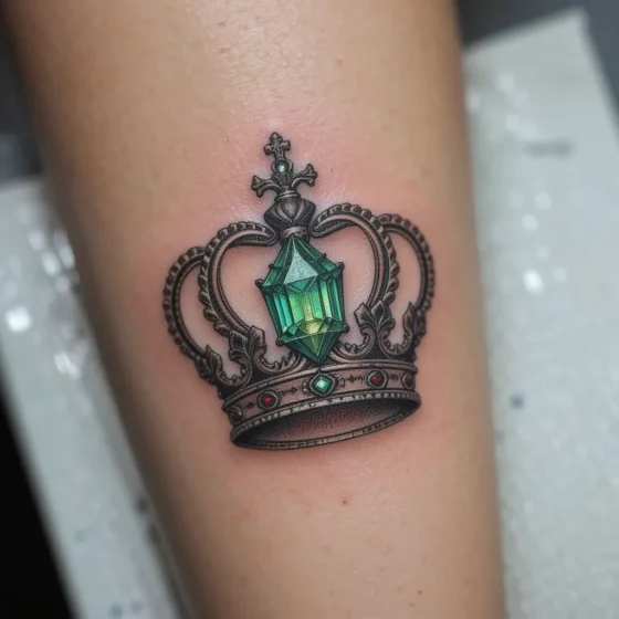 Emerald in Crown Tattoo