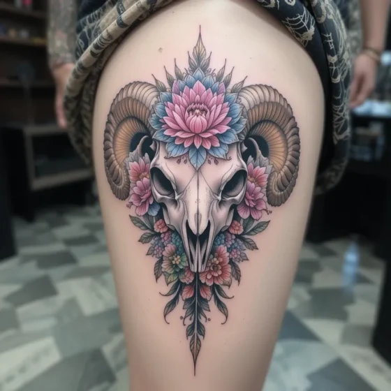 Floral Sheep Skull