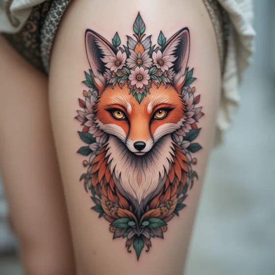 Fox in a Floral Crown