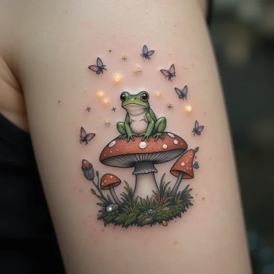 Frog and Mushroom Scene