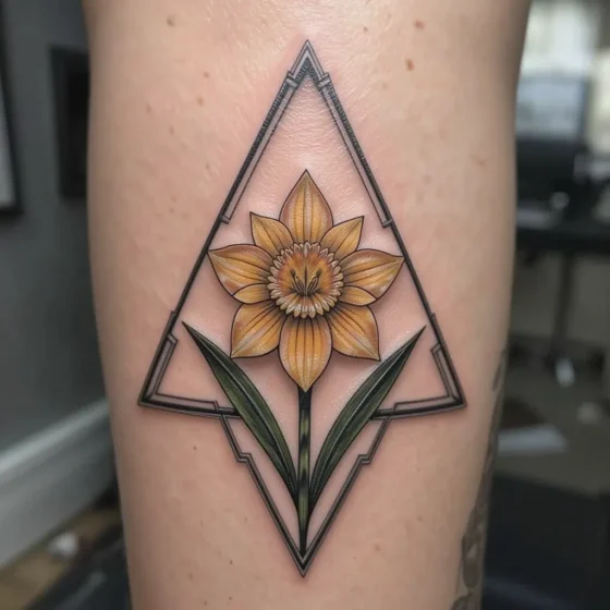 Geometric Daffodil Frame