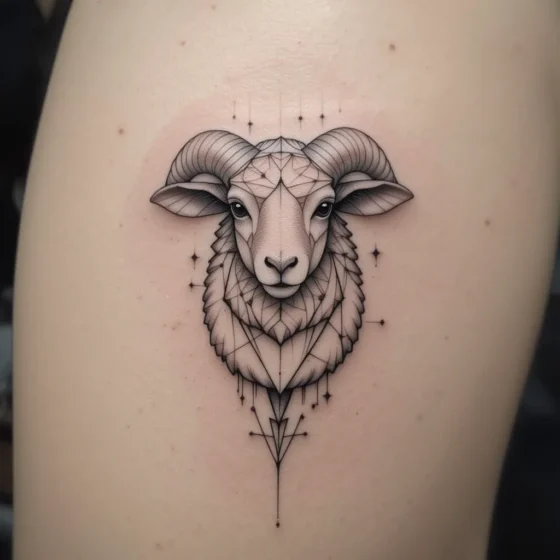 Geometric Sheep Outline