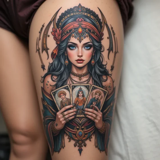 Gypsy Fortune Teller with Tarot Cards