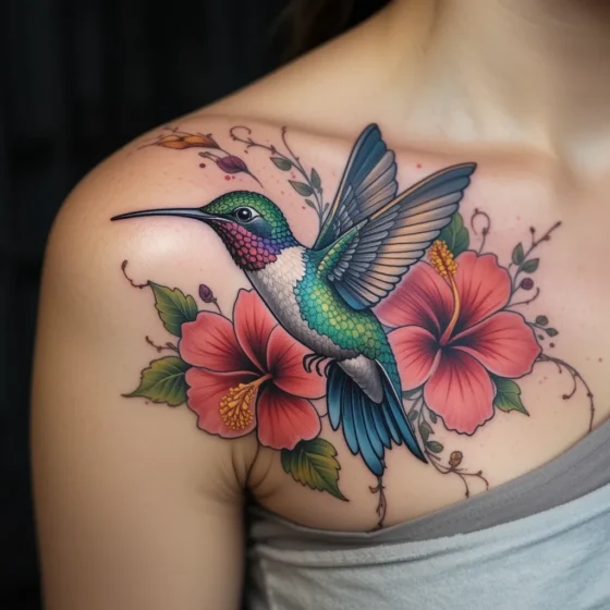 Hummingbird and Hibiscus