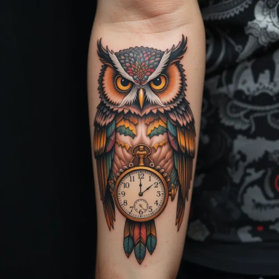 Owl with a Pocket Watch