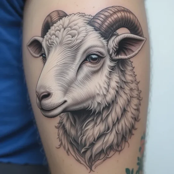 Realistic Portrait of a Sheep