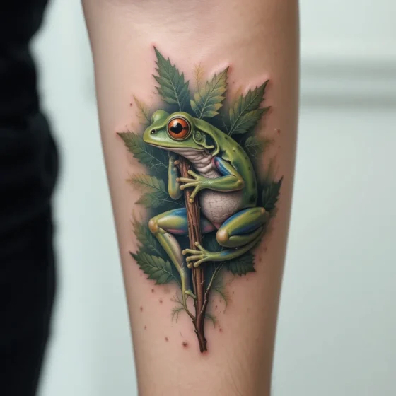 Realistic Tree Frog Tattoo
