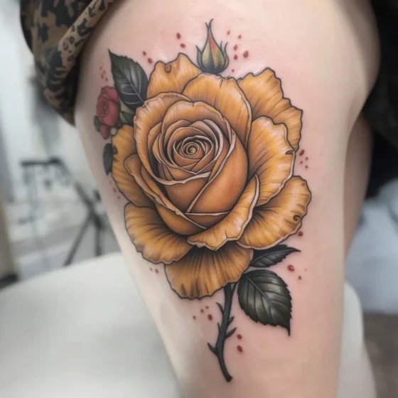 Realistic Yellow Rose Bloom