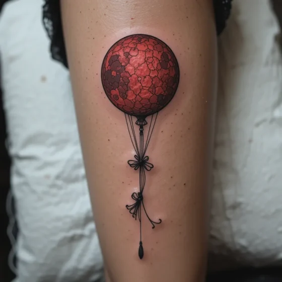 Red Moon as a Balloon
